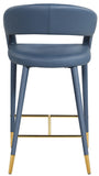 Destiny Faux Leather / Stainless Steel / Engineered Wood / Foam Contemporary Navy Faux Leather Stool - 21.5" W x 22.5" D x 37.5" H