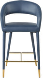 Destiny Faux Leather / Stainless Steel / Engineered Wood / Foam Contemporary Navy Faux Leather Stool - 21.5" W x 22.5" D x 37.5" H