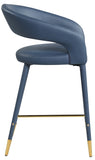 Destiny Faux Leather / Stainless Steel / Engineered Wood / Foam Contemporary Navy Faux Leather Stool - 21.5" W x 22.5" D x 37.5" H