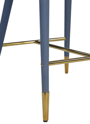 Destiny Faux Leather / Stainless Steel / Engineered Wood / Foam Contemporary Navy Faux Leather Stool - 21.5" W x 22.5" D x 37.5" H