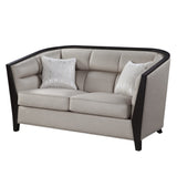 Zemocryss Transitional Loveseat with 2 pillows Beige Fabric(Cost: $4.92 USD/m) 54236-ACME