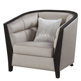 Zemocryss Transitional Chair with pillow Beige Fabric(Cost: $4.92 USD/m) 54237-ACME