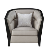 Zemocryss Transitional Chair with pillow Beige Fabric(Cost: $4.92 USD/m) 54237-ACME