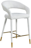 Destiny Boucle Fabric / Stainless Steel / Foam Contemporary Cream Fabric Stool - 21.5" W x 22.5" D x 37.5" H