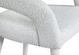 Destiny Boucle Fabric / Stainless Steel / Foam Contemporary Cream Fabric Stool - 21.5" W x 22.5" D x 37.5" H