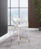 Destiny Boucle Fabric / Stainless Steel / Foam Contemporary Cream Fabric Stool - 21.5" W x 22.5" D x 37.5" H