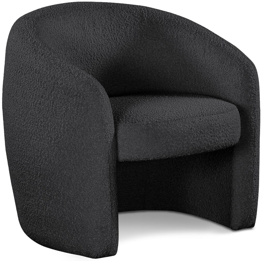 Acadia Boucle Fabric / Plywood / Foam Contemporary Black Boucle Fabric Accent Chair - 33.5" W x 30.5" D x 30" H