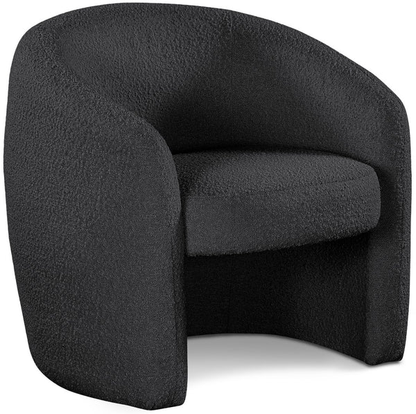 Acadia Boucle Fabric / Plywood / Foam Contemporary Black Boucle Fabric Accent Chair - 33.5" W x 30.5" D x 30" H