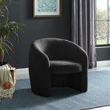 Acadia Boucle Fabric / Plywood / Foam Contemporary Black Boucle Fabric Accent Chair - 33.5" W x 30.5" D x 30" H