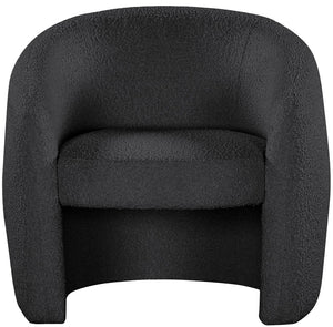 Acadia Boucle Fabric / Plywood / Foam Contemporary Black Boucle Fabric Accent Chair - 33.5" W x 30.5" D x 30" H