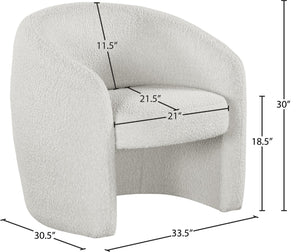 Acadia Boucle Fabric / Plywood / Foam Contemporary Cream Boucle Fabric Accent Chair - 33.5" W x 30.5" D x 30" H