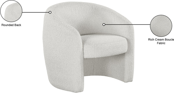 Acadia Boucle Fabric / Plywood / Foam Contemporary Cream Boucle Fabric Accent Chair - 33.5" W x 30.5" D x 30" H