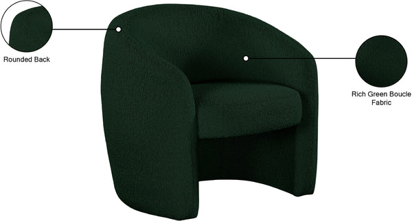 Acadia Boucle Fabric / Plywood / Foam Contemporary Green Boucle Fabric Accent Chair - 33.5" W x 30.5" D x 30" H