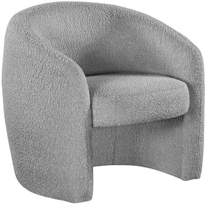 Acadia Boucle Fabric / Plywood / Foam Contemporary Grey Boucle Fabric Accent Chair - 33.5" W x 30.5" D x 30" H