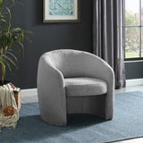 Acadia Boucle Fabric / Plywood / Foam Contemporary Grey Boucle Fabric Accent Chair - 33.5" W x 30.5" D x 30" H