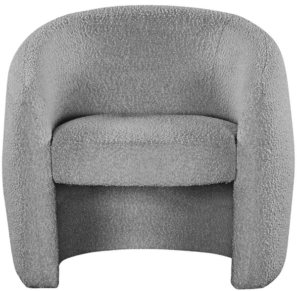 Acadia Boucle Fabric / Plywood / Foam Contemporary Grey Boucle Fabric Accent Chair - 33.5" W x 30.5" D x 30" H