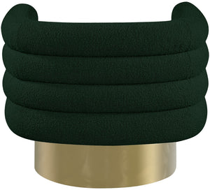 Tessa Boucle Fabric / Stainless Steel / Foam Contemporary Green Boucle Fabric Accent Chair - 33.5" W x 28" D x 26.5" H