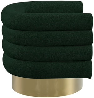 Tessa Boucle Fabric / Stainless Steel / Foam Contemporary Green Boucle Fabric Accent Chair - 33.5" W x 28" D x 26.5" H