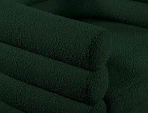 Tessa Boucle Fabric / Stainless Steel / Foam Contemporary Green Boucle Fabric Accent Chair - 33.5" W x 28" D x 26.5" H