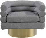 Tessa Boucle Fabric / Stainless Steel / Foam Contemporary Grey Boucle Fabric Accent Chair - 33.5" W x 28" D x 26.5" H