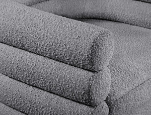 Tessa Boucle Fabric / Stainless Steel / Foam Contemporary Grey Boucle Fabric Accent Chair - 33.5" W x 28" D x 26.5" H