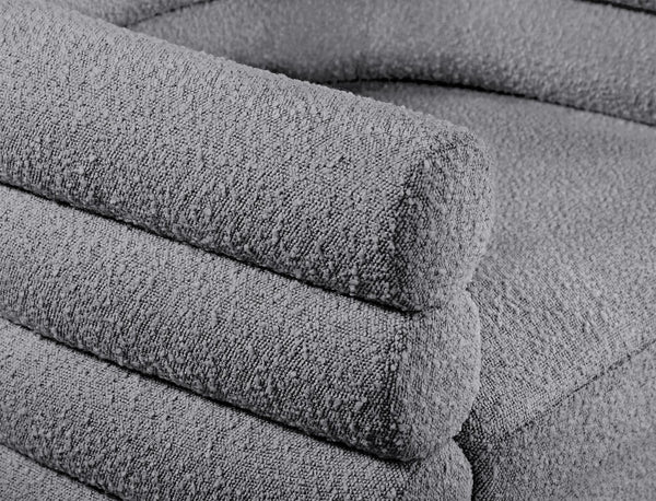 Tessa Boucle Fabric / Stainless Steel / Foam Contemporary Grey Boucle Fabric Accent Chair - 33.5" W x 28" D x 26.5" H