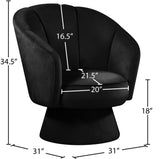 Swanson Velvet / Engineered Wood / Foam Contemporary Black Velvet Accent Chair - 31" W x 31" D x 34.5" H