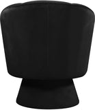 Swanson Velvet / Engineered Wood / Foam Contemporary Black Velvet Accent Chair - 31" W x 31" D x 34.5" H