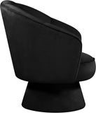 Swanson Velvet / Engineered Wood / Foam Contemporary Black Velvet Accent Chair - 31" W x 31" D x 34.5" H