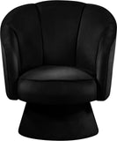 Swanson Velvet / Engineered Wood / Foam Contemporary Black Velvet Accent Chair - 31" W x 31" D x 34.5" H