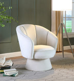Swanson Velvet / Engineered Wood / Foam Contemporary Cream Velvet Accent Chair - 31" W x 31" D x 34.5" H