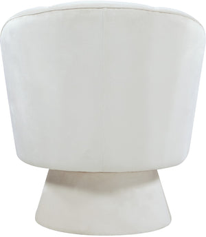 Swanson Velvet / Engineered Wood / Foam Contemporary Cream Velvet Accent Chair - 31" W x 31" D x 34.5" H