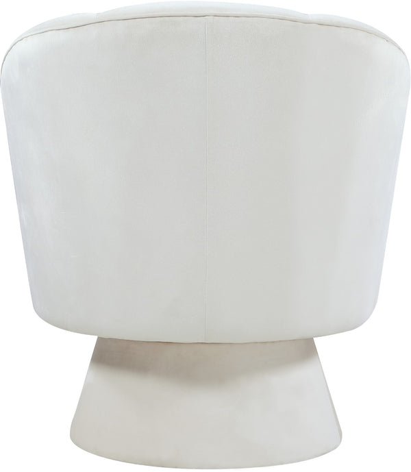 Swanson Velvet / Engineered Wood / Foam Contemporary Cream Velvet Accent Chair - 31" W x 31" D x 34.5" H
