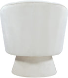 Swanson Velvet / Engineered Wood / Foam Contemporary Cream Velvet Accent Chair - 31" W x 31" D x 34.5" H