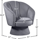 Swanson Velvet / Engineered Wood / Foam Contemporary Grey Velvet Accent Chair - 31" W x 31" D x 34.5" H