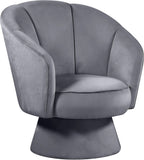 Swanson Velvet / Engineered Wood / Foam Contemporary Grey Velvet Accent Chair - 31" W x 31" D x 34.5" H