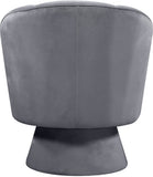 Swanson Velvet / Engineered Wood / Foam Contemporary Grey Velvet Accent Chair - 31" W x 31" D x 34.5" H