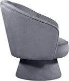 Swanson Velvet / Engineered Wood / Foam Contemporary Grey Velvet Accent Chair - 31" W x 31" D x 34.5" H