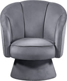 Swanson Velvet / Engineered Wood / Foam Contemporary Grey Velvet Accent Chair - 31" W x 31" D x 34.5" H