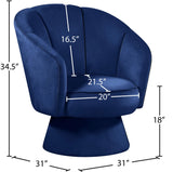 Swanson Velvet / Engineered Wood / Foam Contemporary Navy Velvet Accent Chair - 31" W x 31" D x 34.5" H