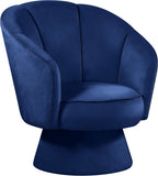 Swanson Velvet / Engineered Wood / Foam Contemporary Navy Velvet Accent Chair - 31" W x 31" D x 34.5" H