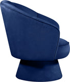 Swanson Velvet / Engineered Wood / Foam Contemporary Navy Velvet Accent Chair - 31" W x 31" D x 34.5" H