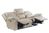 Zuriel Contemporary Power Motion Sofa with USB Port  Beige PU(#Gray001) 54610-ACME