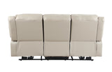 Zuriel Contemporary Power Motion Sofa with USB Port  Beige PU(#Gray001) 54610-ACME