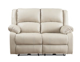 Zuriel Contemporary Power Motion Loveseat with USB Port  Beige PU(#Gray001) 54611-ACME