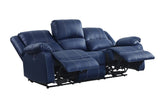 Zuriel Contemporary Power Motion Sofa with USB Port Blue PU(#Blue001) 54615-ACME