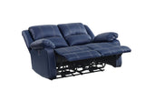 Zuriel Contemporary Power Motion Loveseat with USB Port Blue PU(#Blue001) 54616-ACME