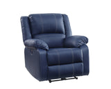 Zuriel Contemporary Power Recliner with USB Port Blue PU(#Blue001) 54617-ACME