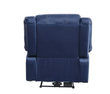 Zuriel Contemporary Power Recliner with USB Port Blue PU(#Blue001) 54617-ACME