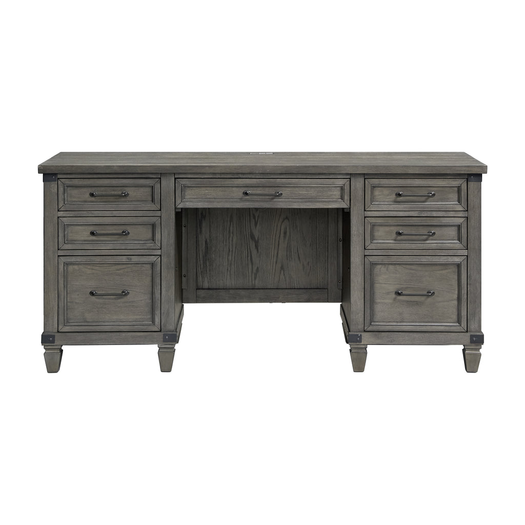Intercon Foundry Home Entertainment Transitional Foundry Executive Desk FR-HO-6631ED-PEW-C FR-HO-6631ED-PEW-C